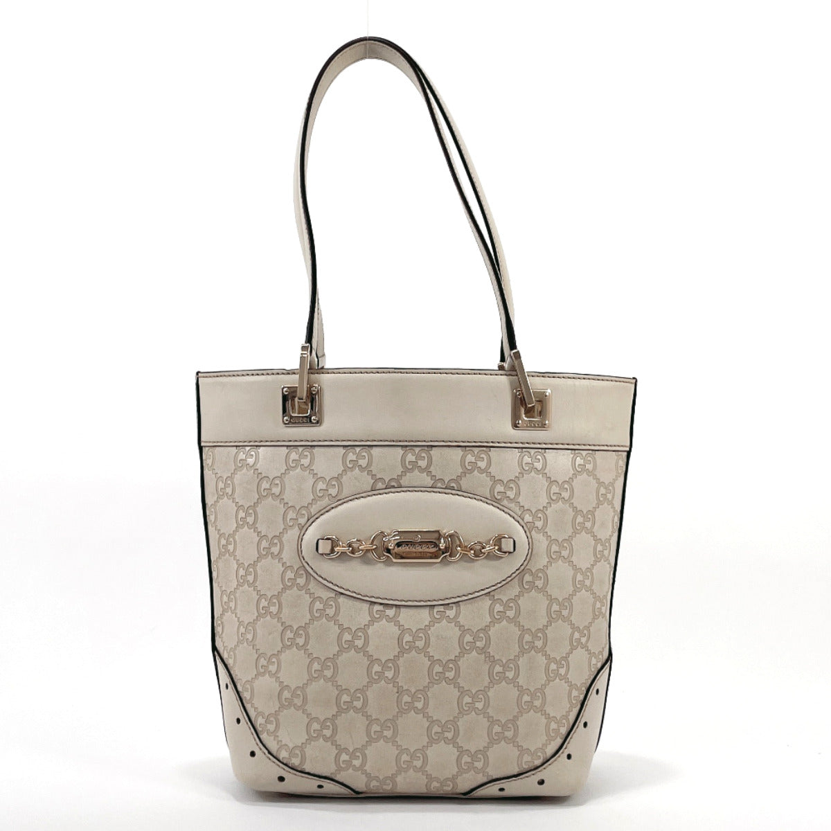 GUCCI Tote Bag 145994 Bucket type Sima leather Ivory Women Used –