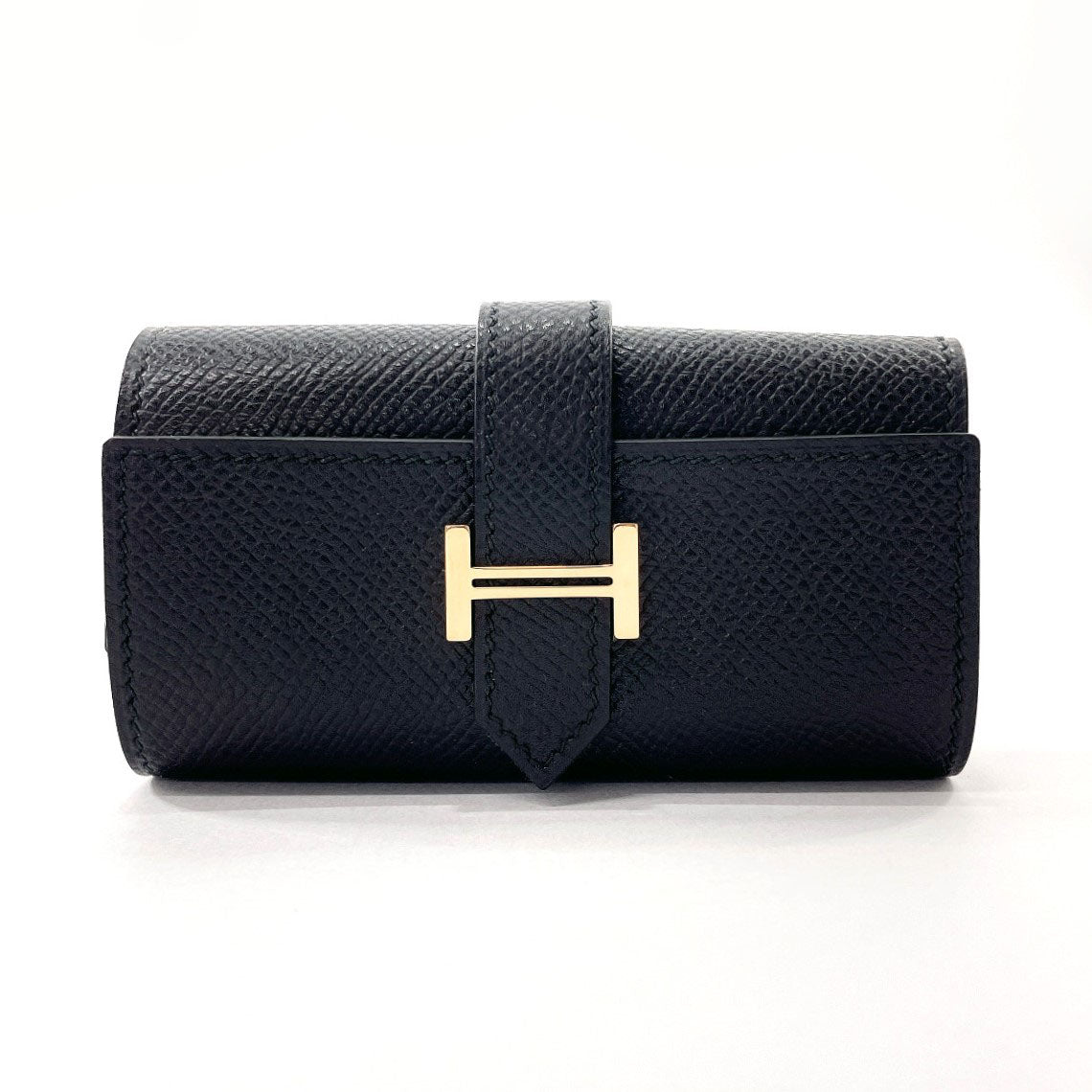 Hermes Bearn key case/4 key holder Feu Epsom leather Gold hardware