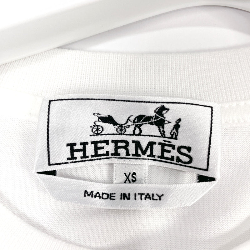 HERMES Short sleeve T-shirt 22Stainless Steel Zouaves and Dragons cotton white mens Used