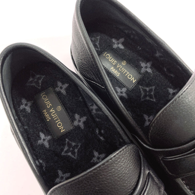 LOUIS VUITTON loafers Major line leather Black mens Used