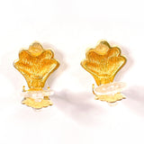 Christian Dior Earring Shell motif metal/Rhinestone gold Women Used