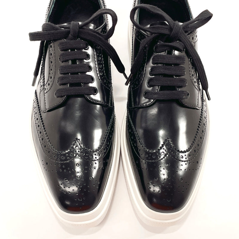 PRADA sneakers 1E5221 oxford lace up leather/rubber Black Women New