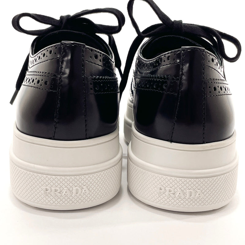 PRADA sneakers 1E5221 oxford lace up leather/rubber Black Women New