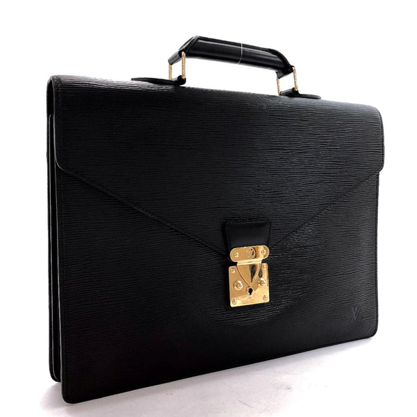 LOUIS VUITTON Business bag M54412 Cerviet ambassador Epi Leather black Gold Hardware mens Used - JP-BRANDS.com