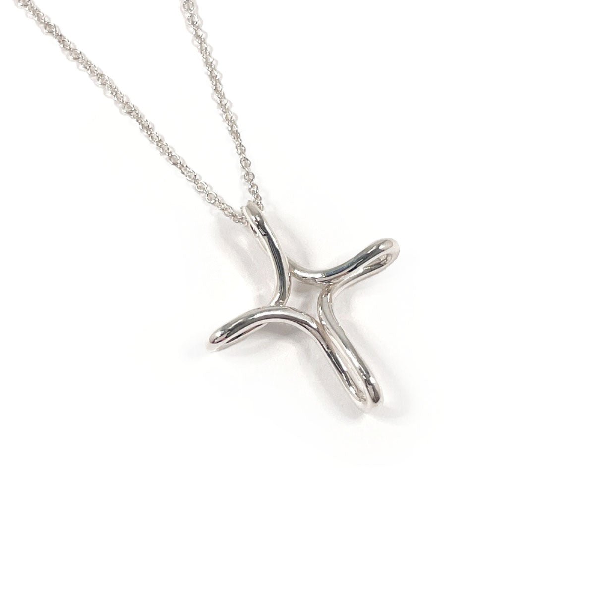 TIFFANY&Co. Necklace Infinity cross Elsa Peretti Silver925 Silver