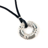 TIFFANY&Co. Necklace Atlas circle Silver925/Silk cord Silver Silver Women Second hand