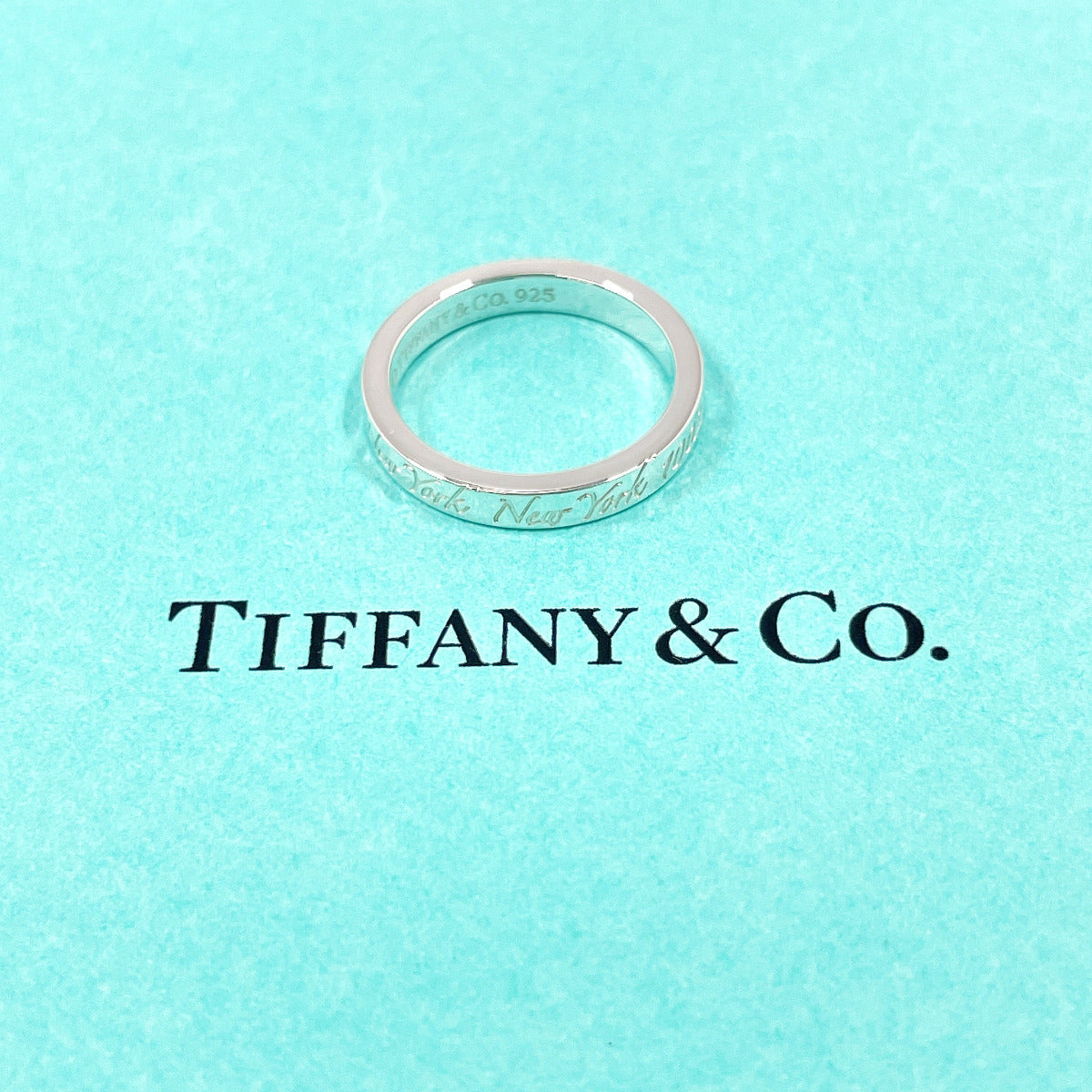 TIFFANY&Co. Ring Notes Narrow New York Silver925 #US 4 1/4 Silver