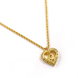 Christian Dior Necklace Heart logo vintage metal/Rhinestone gold Women Second hand