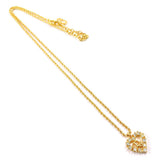 Christian Dior Necklace Heart logo vintage metal/Rhinestone gold Women Second hand