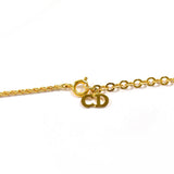 Christian Dior Necklace Heart logo vintage metal/Rhinestone gold Women Second hand