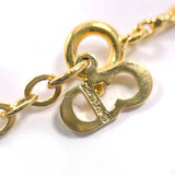 Christian Dior Necklace Heart logo vintage metal/Rhinestone gold Women Second hand