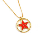 Christian Dior Necklace Circle Star logo metal gold gold Women Second hand