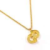 Christian Dior Necklace CD logo vintage metal/Rhinestone gold Women Second hand