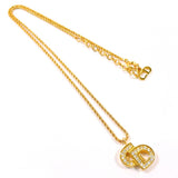 Christian Dior Necklace CD logo vintage metal/Rhinestone gold Women Second hand