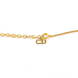 Christian Dior Necklace CD logo vintage metal/Rhinestone gold Women Second hand