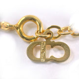 Christian Dior Necklace CD logo vintage metal/Rhinestone gold Women Second hand