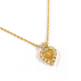 Christian Dior Necklace Heart logo vintage Gold Plated/Rhinestone gold Women Second hand