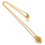 Christian Dior Necklace Heart logo vintage Gold Plated/Rhinestone gold Women Second hand