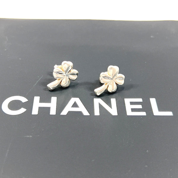 CHANEL earring Clover four leaves Silver925 Silver Women Second hand