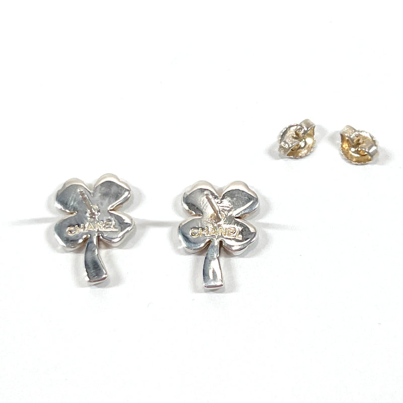 CHANEL earring Clover four leaves Silver925 Silver Women Second hand