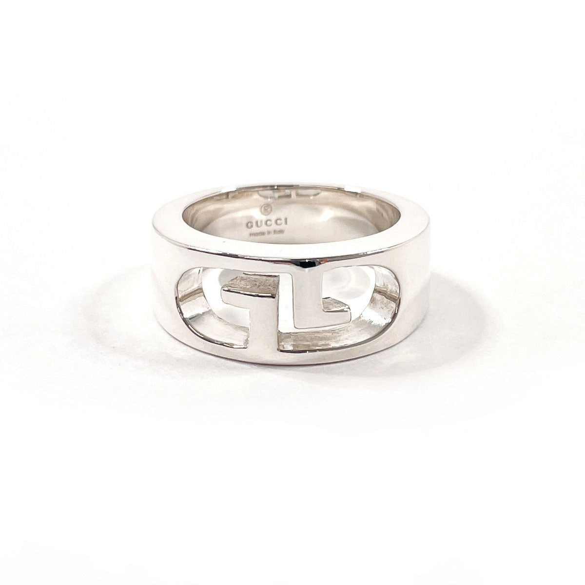 GUCCI Ring Double G logo Silver925 #US 5 3/4 Silver unisex Second