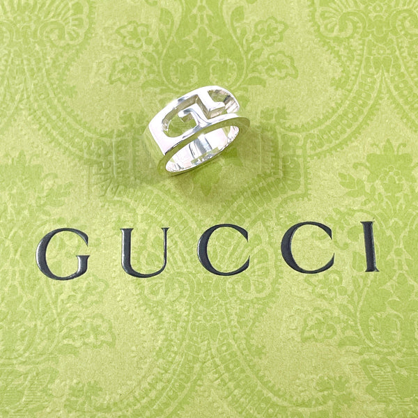 GUCCI Ring Double G logo Silver925 #US 5 3/4 Silver unisex Second hand