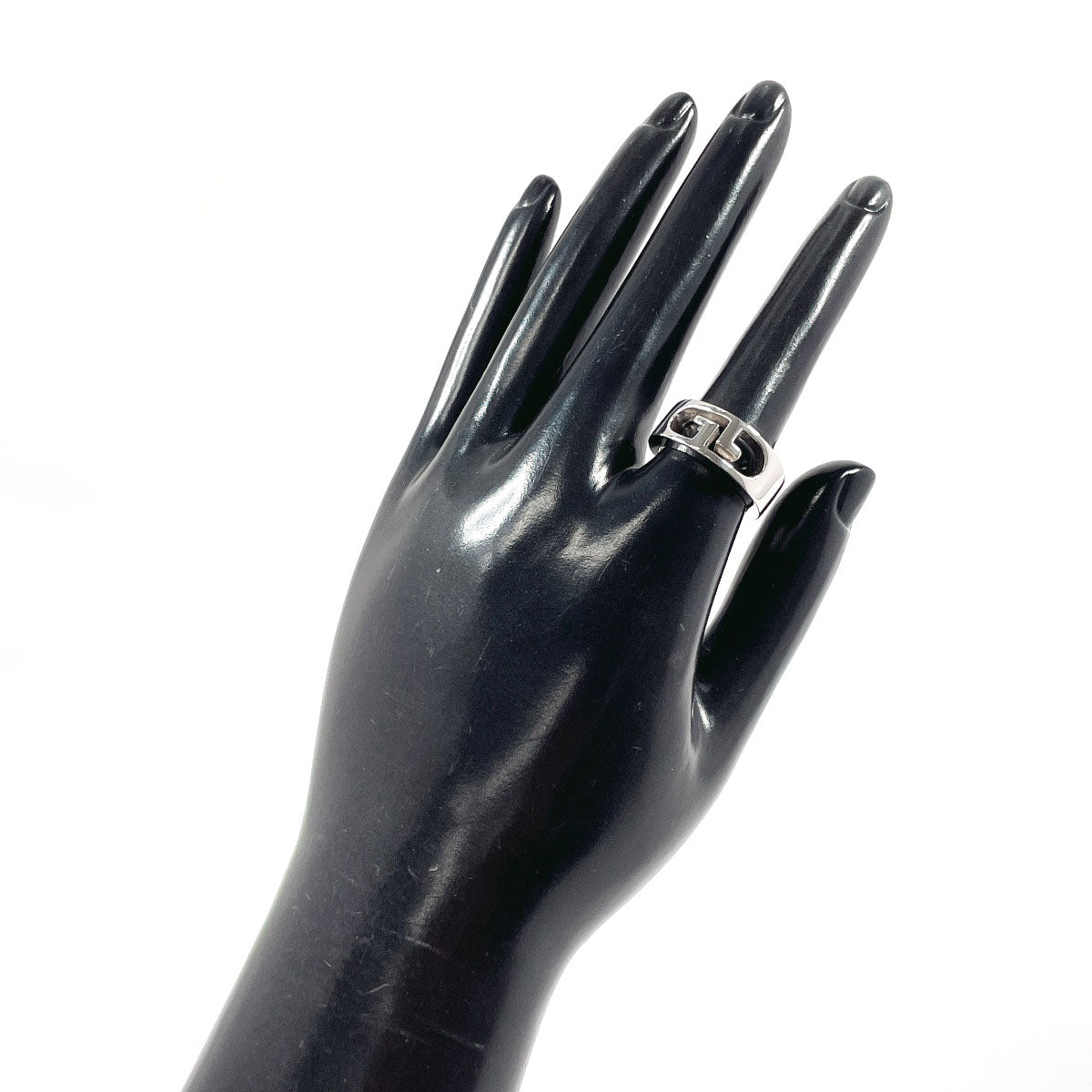 GUCCI Ring Double G logo Silver925 #US 5 3/4 Silver unisex Second