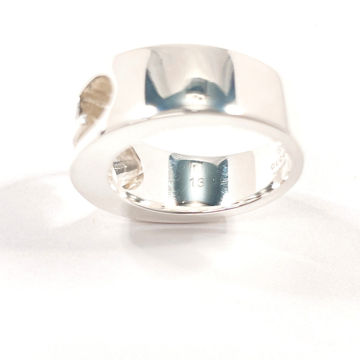 GUCCI Ring Double G logo Silver925 #US 5 3/4 Silver unisex Second