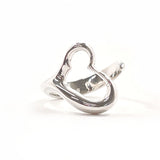 TIFFANY&Co. Ring Open heart Elsa Peretti Silver925 #US 4 3/4 Silver Women Second hand