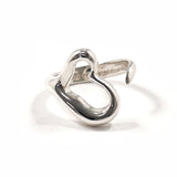 TIFFANY&Co. Ring Open heart Elsa Peretti Sterling Silver #US 5 1/4 Silver Women Second hand