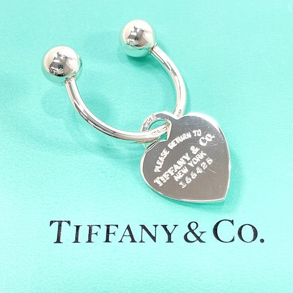 TIFFANY&Co. key ring Heart tag Return to Silver925 Silver Women Used