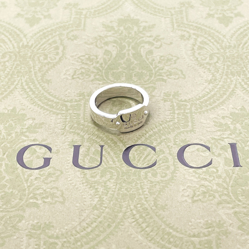 GUCCI Ring with logo Silver925 #10(JP Size) Silver Women Used