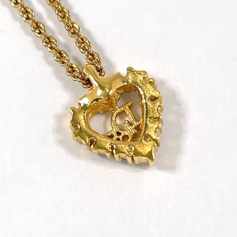 Christian Dior Necklace Heart logo Gold Plated/Rhinestone gold Women Second hand