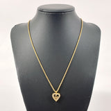 Christian Dior Necklace Heart logo Gold Plated/Rhinestone gold Women Used