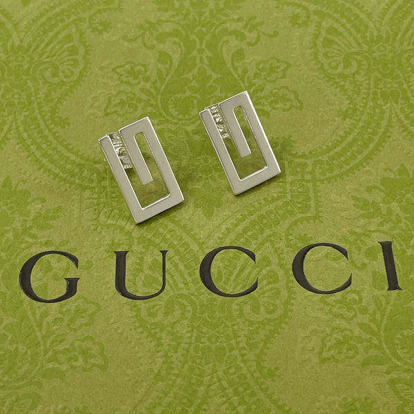 GUCCI earring G logo square Silver925 Silver Women Used