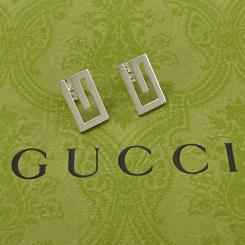 GUCCI earring G logo square Silver925 Silver Women Used