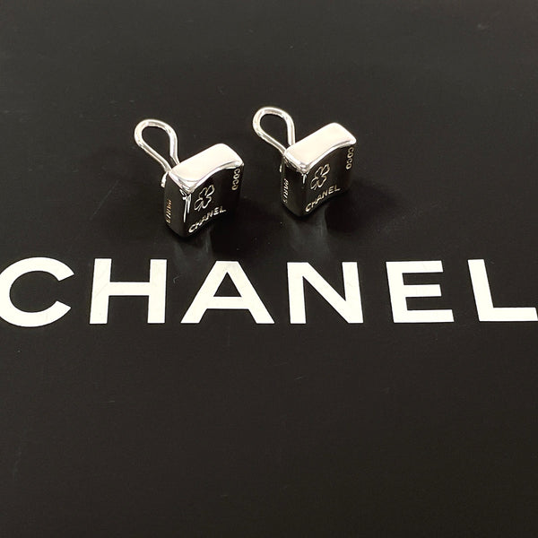 CHANEL Earring square clover vintage Silver925 Silver Women Used