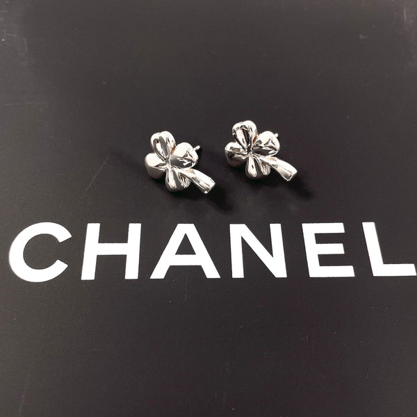 CHANEL earring Clover Silver925 Silver Women Used