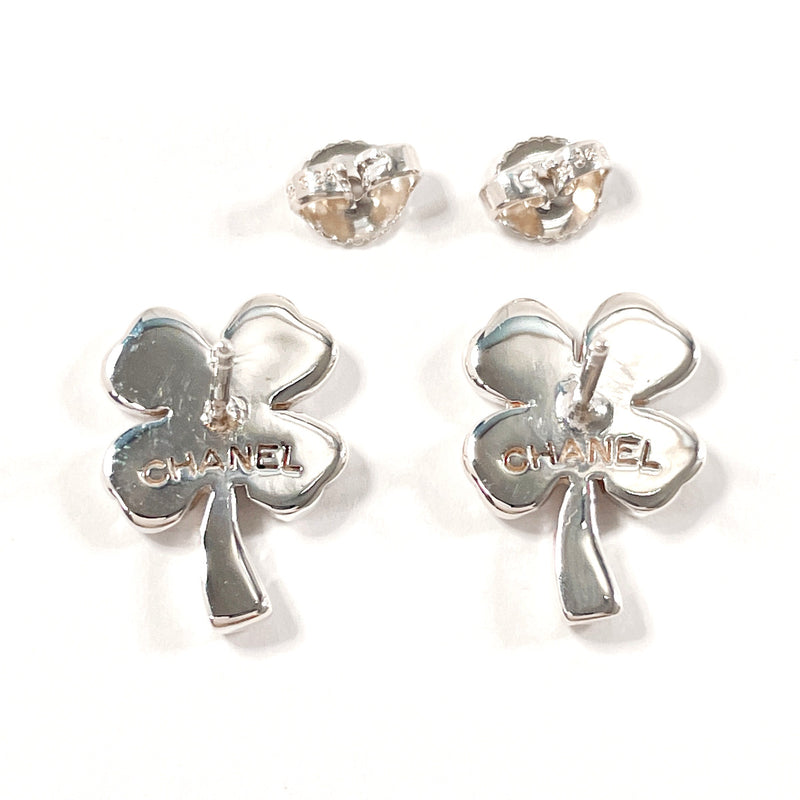 CHANEL earring Clover Silver925 Silver Women Used