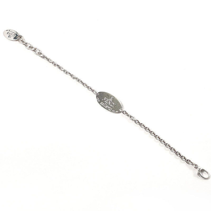 FENDI bracelet Celeria Logo plate Silver925 Silver mens Used
