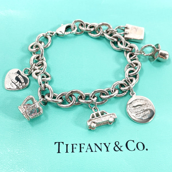 TIFFANY&Co. bracelet Return to 5 charm Silver925 Silver Women Used