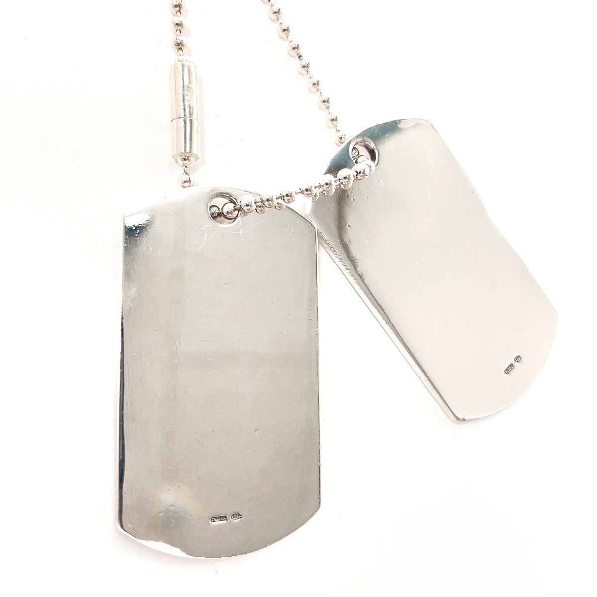 GUCCI Necklace dog tag double plate Ball chain Silver925 Silver