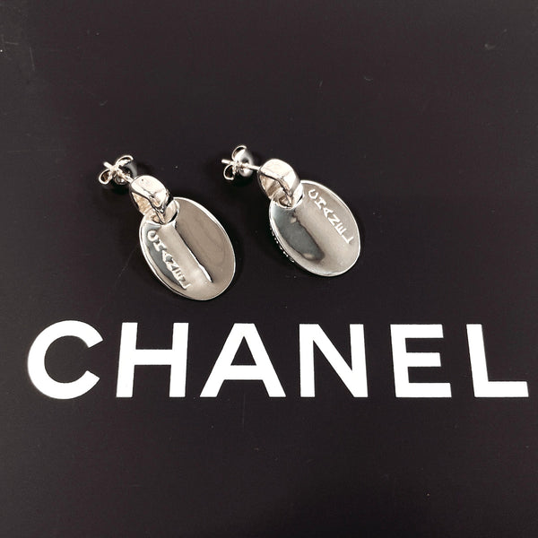 CHANEL earring oval with logo Silver925 Silver Women Second hand