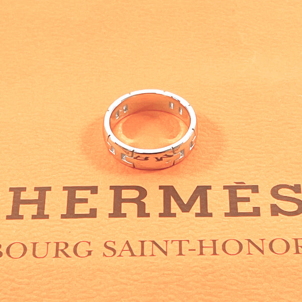 HERMES Ring Hercules K18 white gold #12(JP Size) Silver Women Used