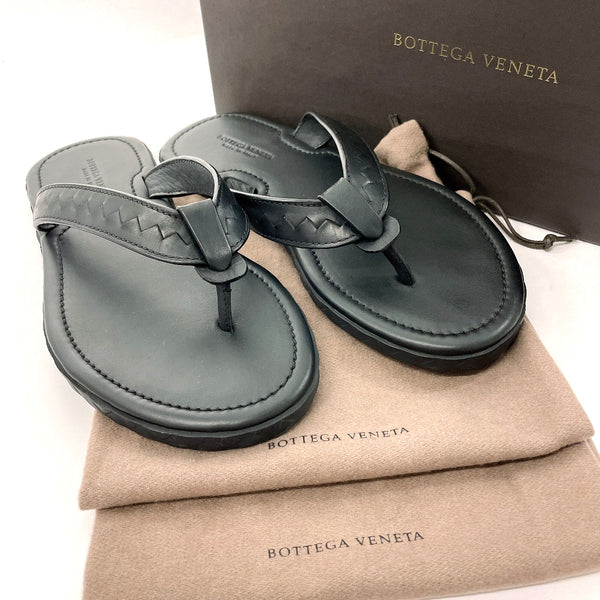 BOTTEGAVENETA Beach sandal 474942 Intrecciato leather Black unisex Used