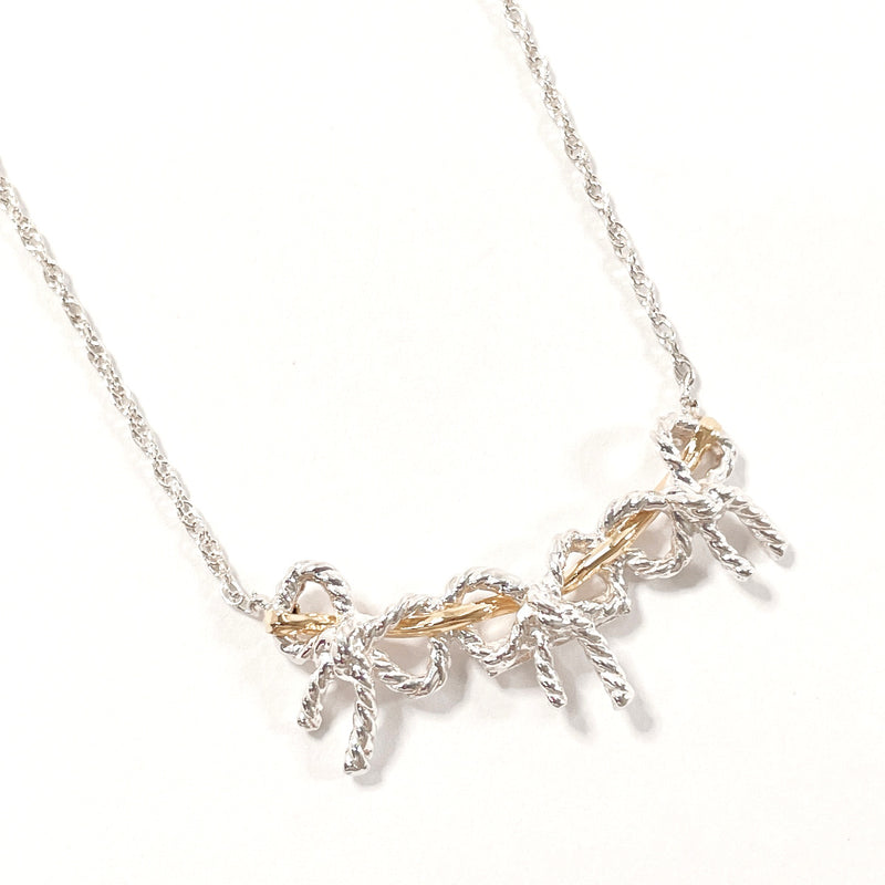 TIFFANY&Co. Necklace Triple ribbon Silver925/K18 yellow gold Silver Silver Women Second hand