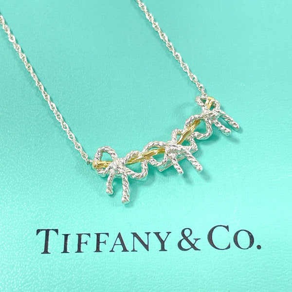 TIFFANY&Co. Necklace Triple ribbon Silver925/K18 yellow gold Silver Silver Women Used