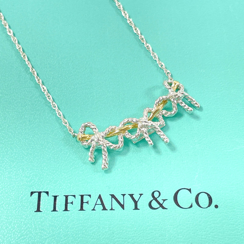 TIFFANY&Co. Necklace Triple ribbon Silver925/K18 yellow gold Silver Silver Women Second hand