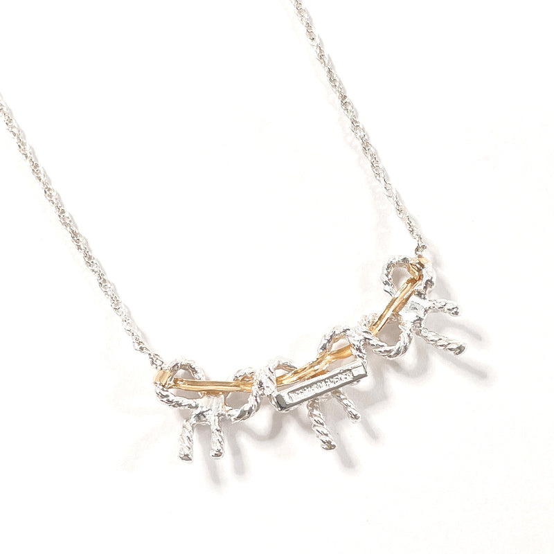 TIFFANY&Co. Necklace Triple ribbon Silver925/K18 yellow gold Silver Silver Women Second hand