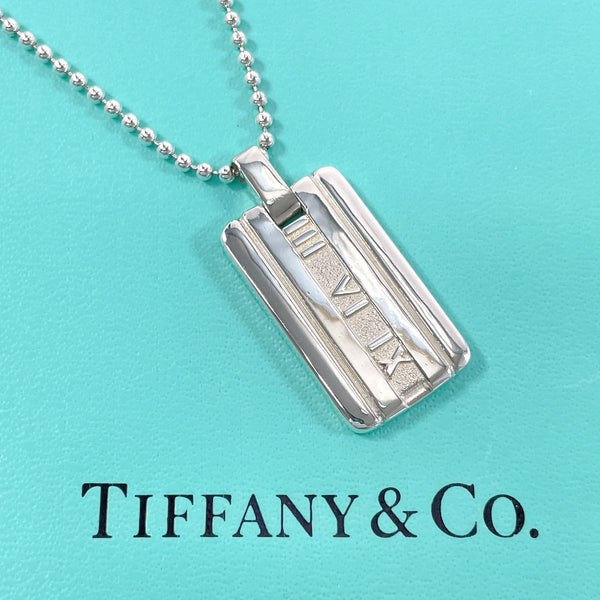 TIFFANY&Co. Necklace Atlas plate Ball chain Silver925 Silver Women Used